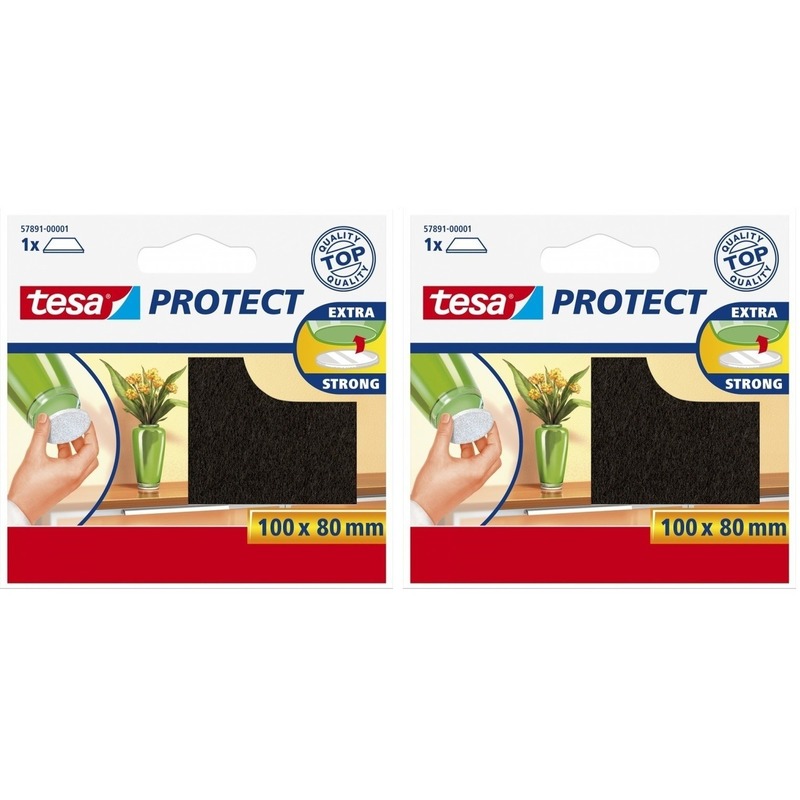 2x tesa antikras vloerviltjes bruin zelfklevend 8 x 10 cm