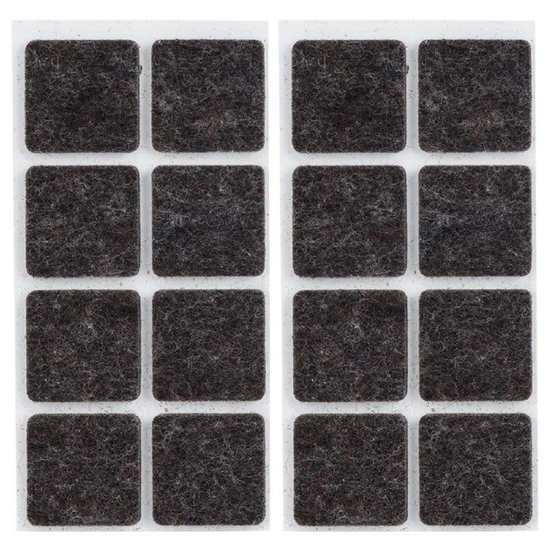 16x zwarte vierkante vloerviltjesjes/antislip noppen 2,5 cm